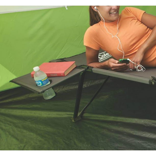 Coleman Packaway Cot オリーブグリーン Coleman Portable Camping Twin PackAway Cot w/ Removable Side Table