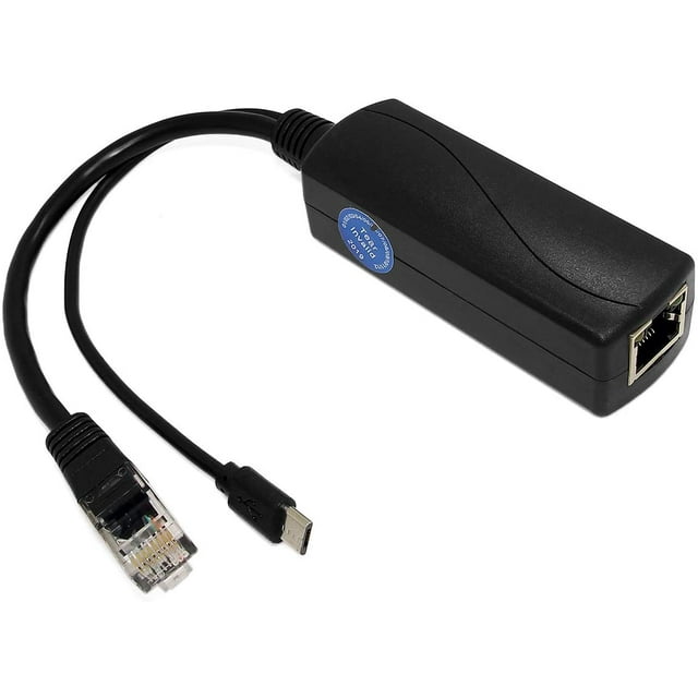Active Micro USB PoE Splitter 5V 2.4A Output, IEEE 802.3af Standard 10/100M Power Over Ethernet Splitter Adapter