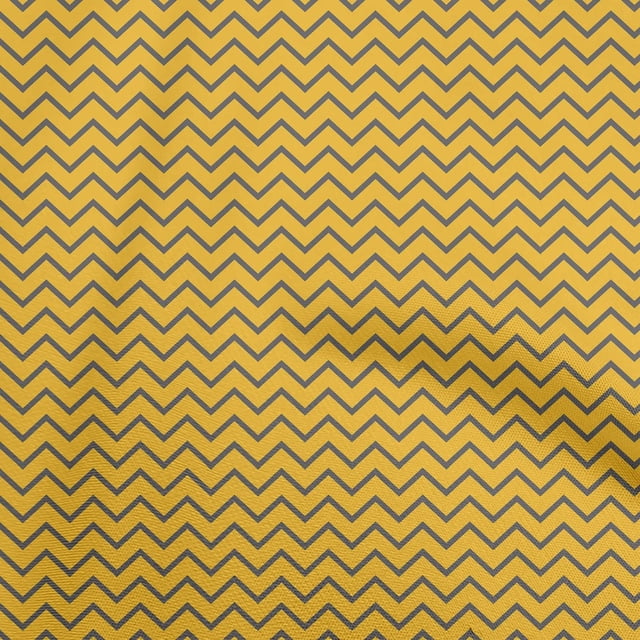 oneOone Cotton Flex Yellow Fabric Chevron Craft Projects Decor Fabric Printed By The Yard 40 Inch Wide