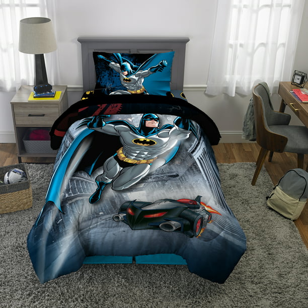Batman Kids Bed In A Bag Comforter And, Dc Comics Batmobile Batman Twin Bed