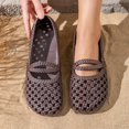 thumbnail image 4 of BRICH Mary Jane Flats for Women Perforated Round Toe Ballet Flats Comfortable Ballerina Shoes Coffee 7, 4 of 6