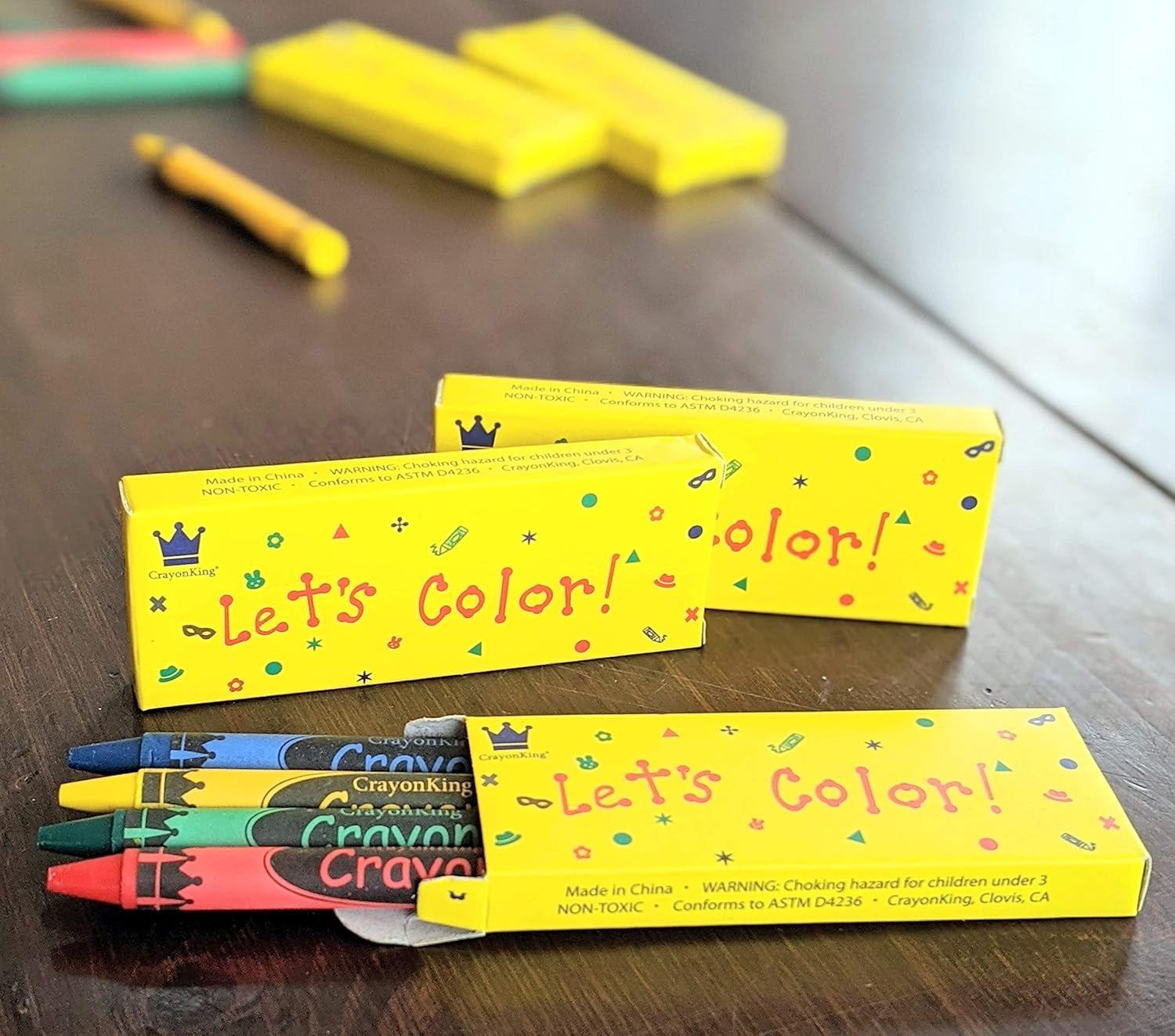CrayonKing 4-Piece Crayon Box Non Toxic Crayons Art Supplies Party Favors, 150-Pack (600 Count)