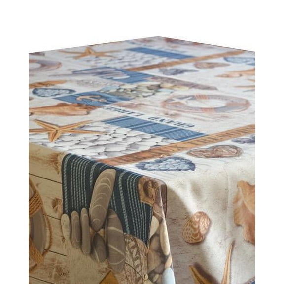 Sea Shells 100% Polyester, Stain Resistant Tablecloth 118 x 59 inch
