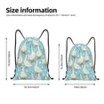 thumbnail image 2 of Xecao White Geese and Flower Pattern Sports Drawstring Backpack - String Swim Gym Bag with Wet Proof Pocket for Women&Men-Medium, 2 of 6