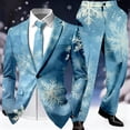 thumbnail image 2 of Adult Mens Christmas Suits 2 Piece One Button Xmas Jacket Blazer with Pockets And Pant Set Funny Snowflake Slim Fit Winter Party Mens Suits, 2 of 5