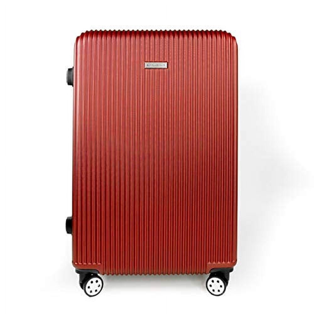 K-Cliffs 3pc Luggage set Hard Side Suitcase Lightweight 3 ABS Spinner w/Zippers in Color Red 20 in. H x 9 in. W x 14 in. L, (7.5 lbs) | 24 in. H x 11 in. W x 16 in. L, (8.5 lbs) | 28 in. H x
