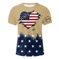 thumbnail image 5 of NIEWTR Men's Big and Tall T Shirts 250 Years American Shirt for Men American Flag T Shirt 4th of July Shirts 250 Years Birthday Tees Tops(Khaki,3XL), 5 of 5