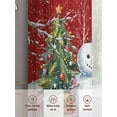 thumbnail image 2 of Red Christmas Sheer Curtains 45 Inch Length 2 Panels Set, Semi Transparent Voile Rod Pocket Curtains for Living Dining Room Bedroom Drapes Xmas Tree Snowman Bear Snowfall Plaid, 2 of 8