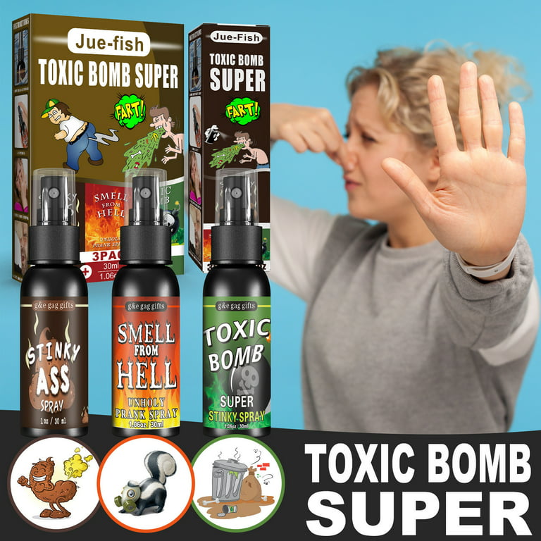 SDJMa 3PCS Fart Spray Combo Pack - Stinky Ass ,Toxic Bomb and Smell from  Hell - Nasty Smelling Prank Spray - 1 Ounce Each 