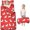 White Cat and Dot Red Pattern, variant on Kawaii Cat Pink Pattern Teens Toddler Nap Mat with Pillow, Sleeping Mat Bag for Preschool Daycare 59"x22"