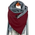 thumbnail image 4 of PMVFHDE Women's Double Layer Snap Closure Triangle Scarf for Fall and Winter, Solid Color Warm Wrap for Women, Fashionable High Neck Style Scarf for Cold Weather, 4 of 5
