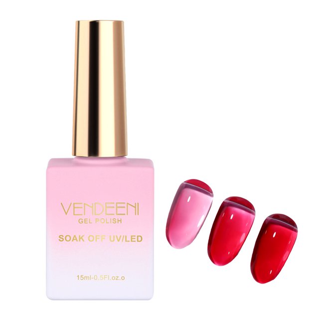 Flmtop Vernis à Ongles 15 ml Sécuritaire Semi-Permanent Léger Gelée Transparent Vernis UV Salon de Manucure