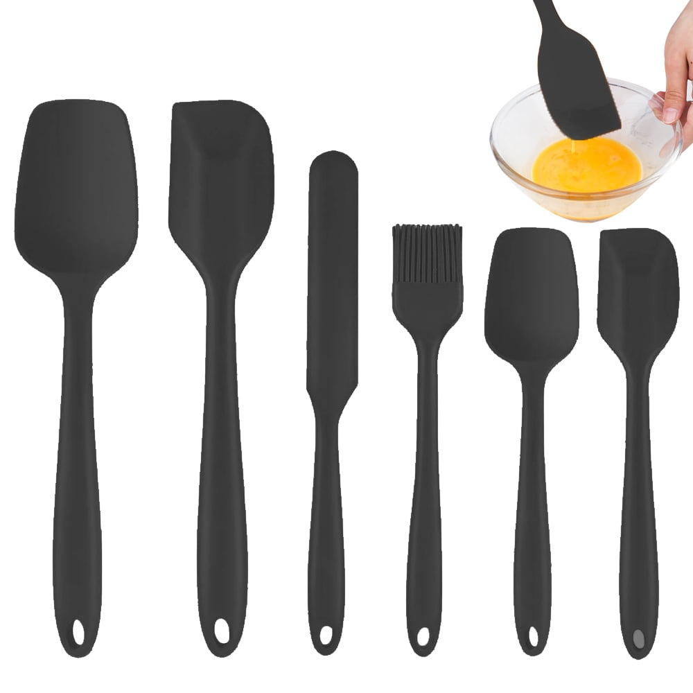 Set of 6, Food Grade Silicone Spatulas, Rubber Spatulas Heat Resistant