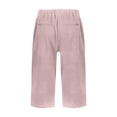 thumbnail image 6 of Lixiuxyad Bermuda Shorts For Women Linen Shorts Knee Length Elastic Waist Casual Summer Beach Comfy Pull On Shorts With Pockets Sizes S-5XL,Pink, 6 of 6