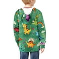 thumbnail image 2 of Uourmeti Cute Dinosaur Green Hooded Sweatshirt with Pockets Long Sleeve Soft Loose Athletic Sports Jacket for Kids Youth Size 6-9, 2 of 7