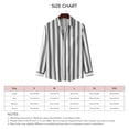 thumbnail image 5 of Camisa a rayas para hombre, manga larga, cuello vuelto, blusa holgada con botones para uso diario y trabajo, 5 of 5