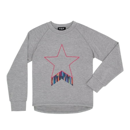 

KIDPIK Girls Long Sleeve Active Multi Stripe Star Graphic Sweatshirt Size: 2T - 3T