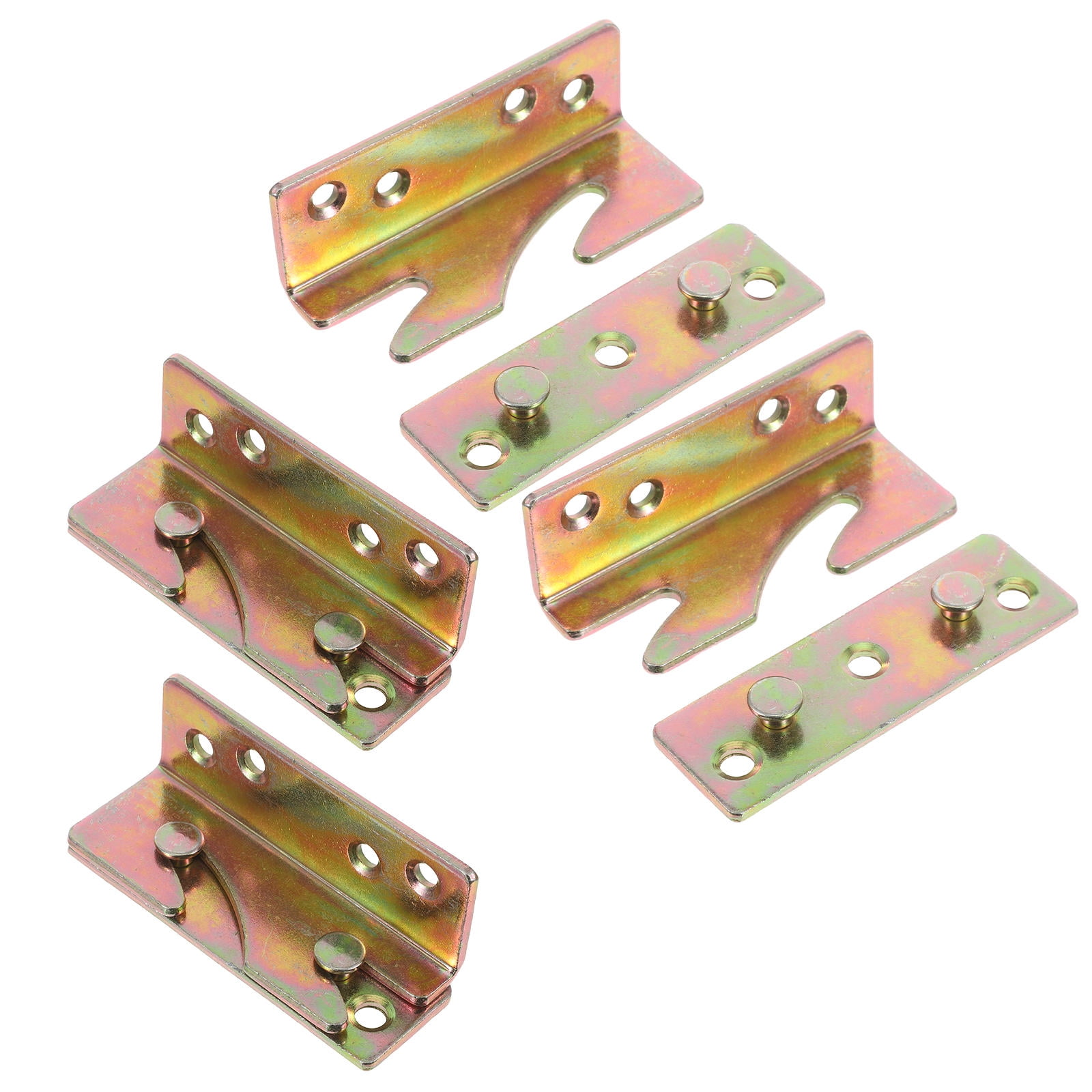 BESTYASH 4 Pairs Zinc Alloy Bed Rail Brackets for Secure Headboard Attachment with Easy Installation