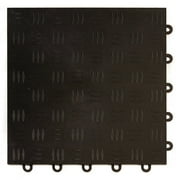 Greatmats Garage Floor Tile Modular Diamond Top Snap Together Tile Black 25 Pack