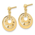 thumbnail image 2 of Diamond2Deal 14k Yellow Gold Polished Circles Post Dangle Earrings for Women, 2 of 4