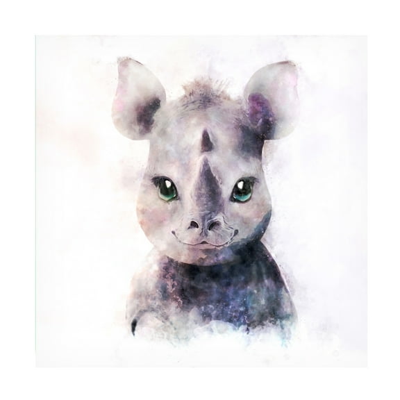 Trademark Fine Art Emel Tunaboylu Baby Rhino Canvas Wall Art