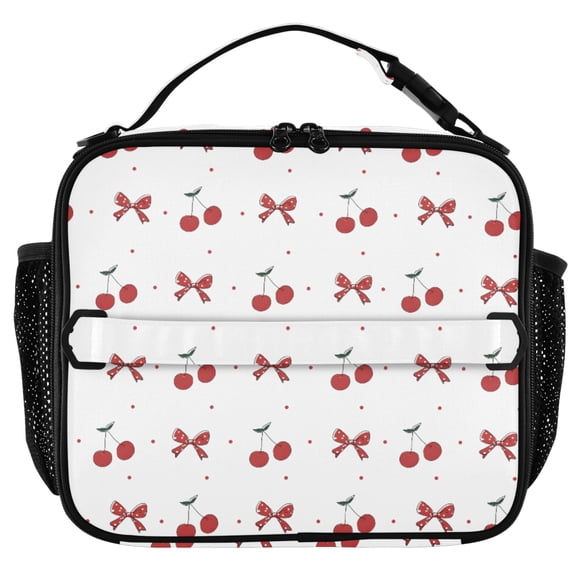 ALAZA Cherry Bows Insulated Lunch Box Lunch Bag Cooler Tote with Shoulder Strap