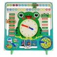 thumbnail image 3 of KAKOWELY interactive kids toys Children's Wooden Clock Calendar Toy Montessori Cognitive Learning Tool Frog Teaching Clocks Time and Date Educational Toy Classroom Supplies, 3 of 4