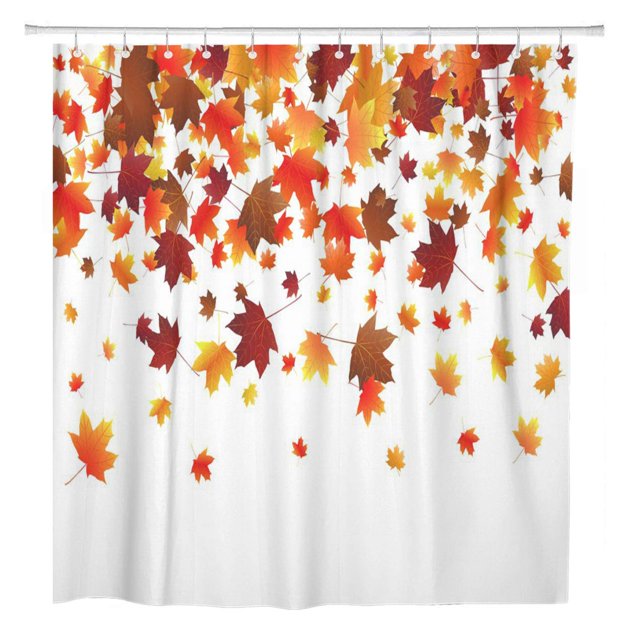 Cortina de Baño Ducha ABPHQTO Colorido Otoño Abstracto Hojas de Arce 160x180 cm