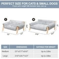 thumbnail image 6 of Cat Couch Bed, Pet Sofa for Indoor Cats Wooden Indoor Elevated Cat Beds with Removable Mattress Cover Suitable for Kitty, Puppy or Small Animal (Grey, Medium), 6 of 14