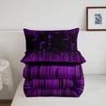 thumbnail image 5 of Manfei Modern Checkered King Size Comforter Sets,Art Grid Comforters King Size,Black Purple,Black Reversible,3 Pieces,1 Comforter and 2 Pillowcases,3 Pieces,1 Comforter and 2 Pillowcases, 5 of 7