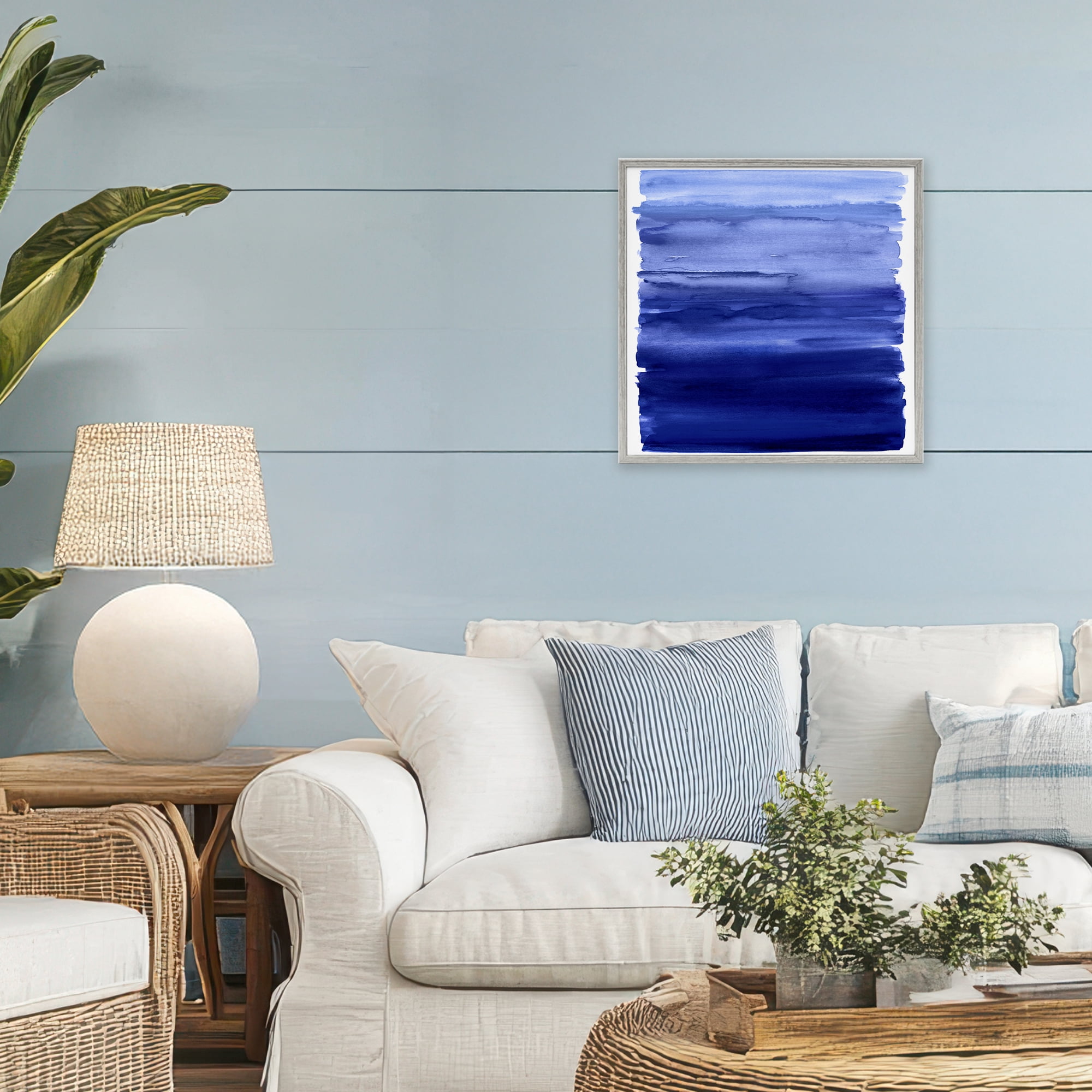 Stupell Industries Indigo Ombre Gradient Gray Framed Giclee Art, design by Allie Corbin