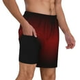 thumbnail image 2 of Kdxio Red Geometric Print Men'S Swim Trunks With Compression Liner 7 Inch Inseam Quick Dry Swim Shorts, 2 of 7