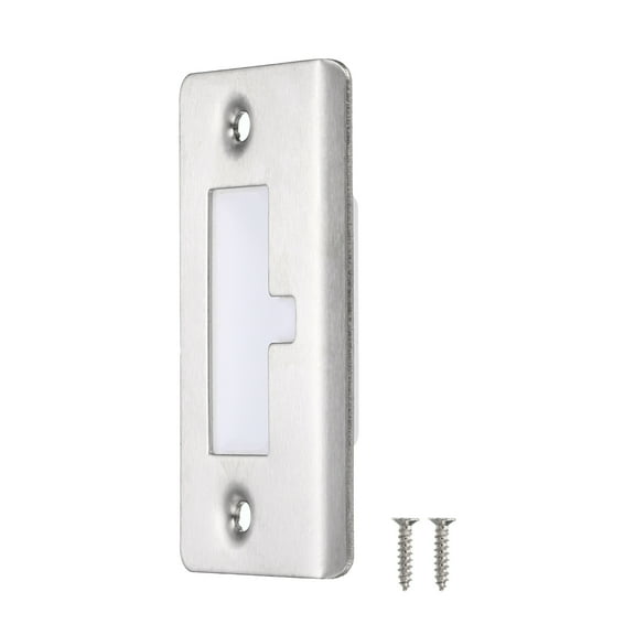 Uxcell 76mm x 40mm 201 Stainless Steel Door Latch Deadbolt Strike Plate, Silver