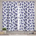 thumbnail image 2 of Ambesonne Butterfly Valance & Curtain, Design of Mariposa Floral, 55"x36", Indigo Ceil Blue, 2 of 7