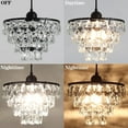 thumbnail image 3 of Luupyia Black Crystal Pendant Light, Adjustable 47.24" Modern Raindrop Chandelier, Small Hanging Light Fixture for Hallway, Bedroom, Kitchen Island, E26 Base, 3 of 5