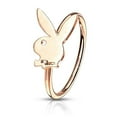 thumbnail image 3 of Cartilage Nose Bendable Hoop with Playboy Bunny Top 20g, 3 of 4