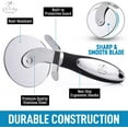 Zulay Kitchen Large Pizza Cutter Wheel Stainless Steel Pizza Slicer NonSlip Handle Black