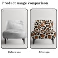 thumbnail image 6 of HELLHERO Leopard Print Elastic Bottom Armless Accent Chair Protector with Stretch Elastic Bottom, Dustproof Armless Accent Chair Cover, 6 of 8