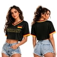 thumbnail image 2 of Soccer Jersey for Women Y2K Short Sleeve Mesh Crop Tops Baggy Streetwear Summer Shirt Personlized Fans Apparel,Black,L, 2 of 6