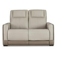thumbnail image 3 of Signature Design by Ashley Battleville Leather Power Reclining Loveseat in Beige, 3 of 7