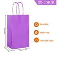 thumbnail image 2 of AZOWA Purple Gift Bags Mini Kraft Paper Bags with Handles (Purple, 25 Pcs), 2 of 7