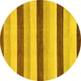 thumbnail image 1 of Ahgly Company Machine Washable Indoor Round Solid Yellow Modern Area Rugs, 6' Round, 1 of 4