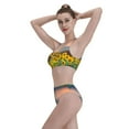 thumbnail image 6 of Picia Horse Sunflowers Women's High Waisted Bikini Scoop Neck Swimsuit Two Pieces Bathing Suit-Small, 6 of 8