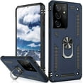 thumbnail image 3 of Entronix for Samsung Galaxy S21 Ultra Heavy Duty Case with Rotating Ring Military Grade Protection with Shockproof Kickstand Cover for S21 Ultra 5G (Navy), 3 of 7