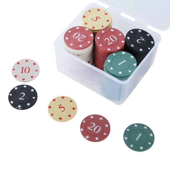FEAMOS 100Pcs Casinos Chip Roulettes Game Chip with Box Counting Counters Chip for Game Play Learning