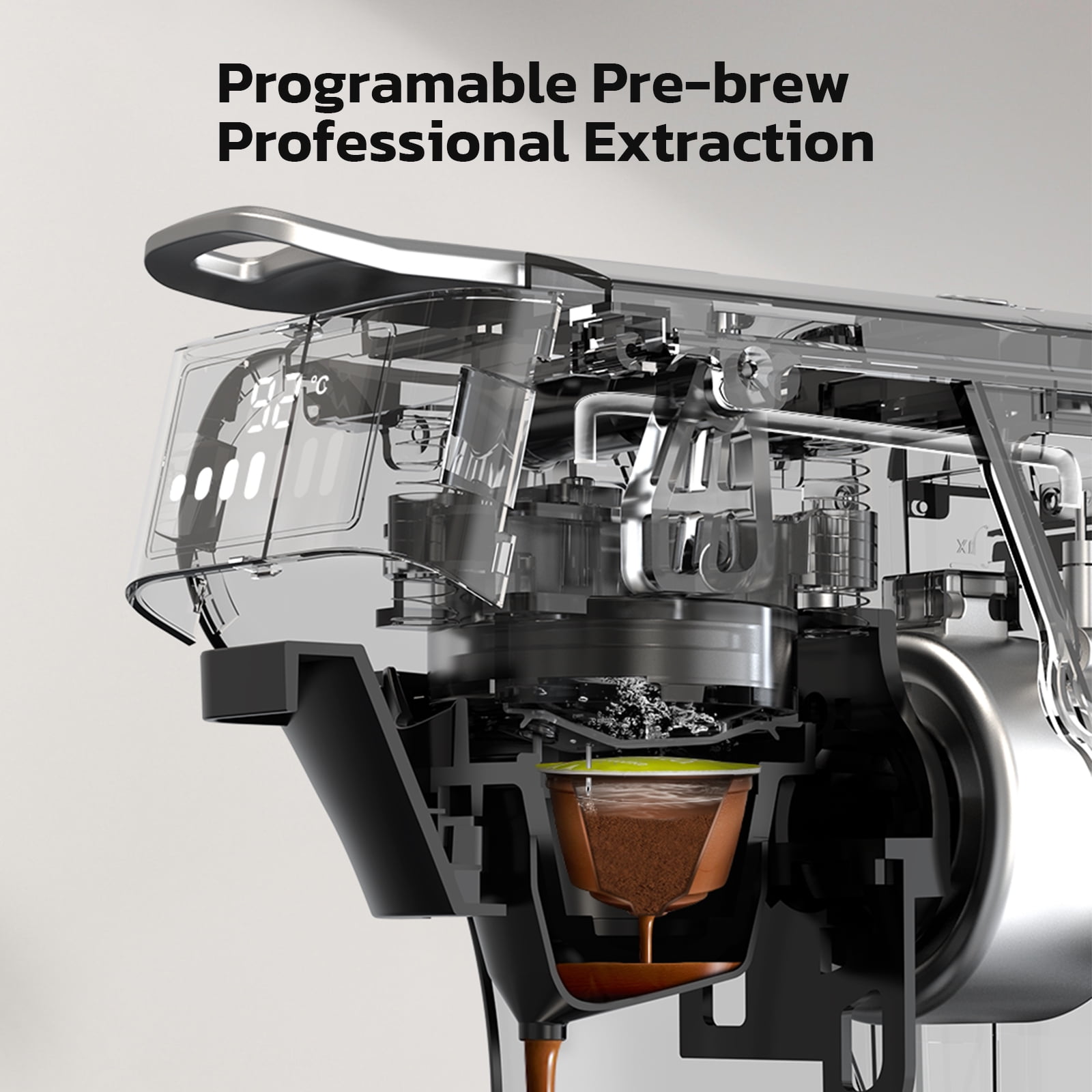 HiBREW 6in1 Pods Coffee Machine Multiple Espresso Cafetera Cappuccino Coffee Maker H1B