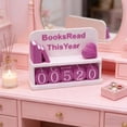 thumbnail image 3 of Tauxra Books Read Tracker Acrylic Bookshelf Decor Manual Book Counter with Number Cubes for Reading Goals Personal Library Home Office, 3 of 3
