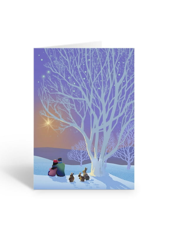 A Peaceful Night Underneath a Tree Christmas Card - 18 Holiday Cards & 19 Envelopes - 20197