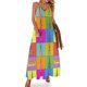 thumbnail image 1 of Lunares: Vestido sin mangas naranja y azul marino Traje de verano para mujer Vestido de fiesta de lujo para mujer Vestidos casuales, 1 of 7