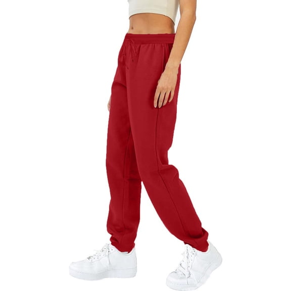 Lenpel Sweatpants for Women Elastic High Waisted Drawstring Workout Lounge Pants Athletic Joggers with Pockets